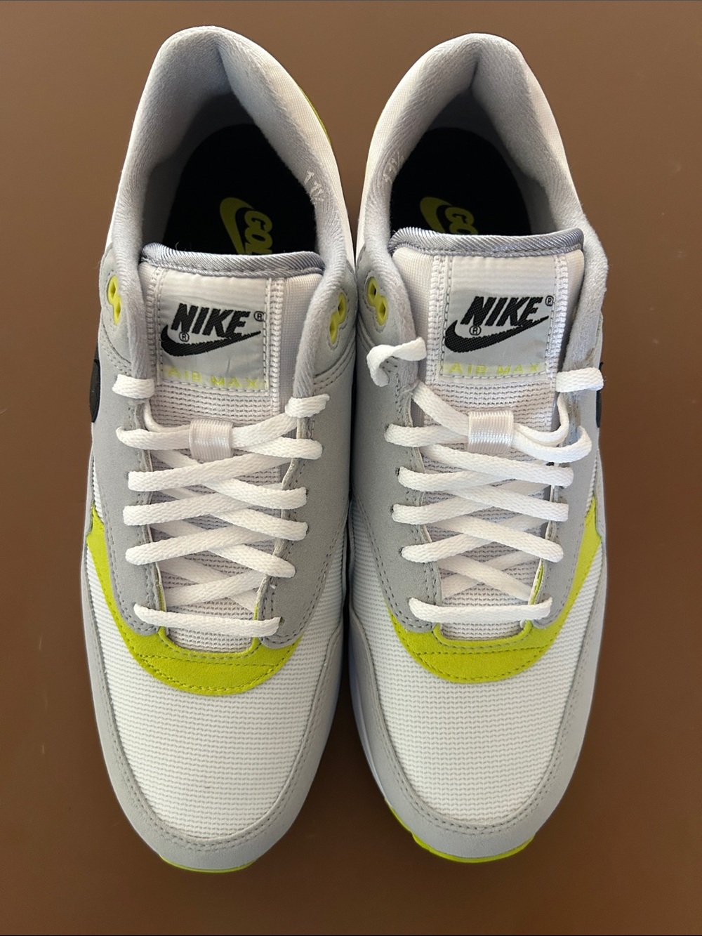 Nike Air Max 1 86 OG G Golf Shoes - Wolf Grey/White/Bright Cactus/Black